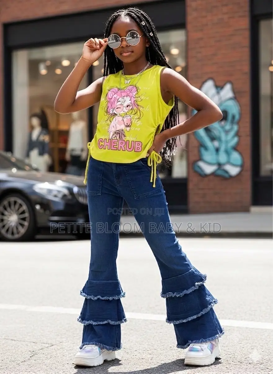 Girls Jeans Top Set (Ages 6–10) Trendy Outfit | Retail Wholesale