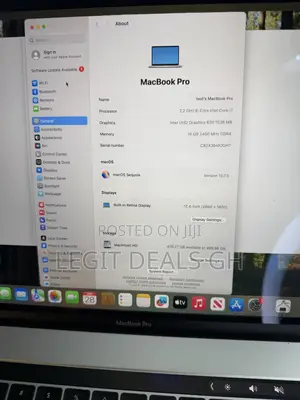 Laptop Apple MacBook Pro 2019 16GB Intel Core i7 SSD 512GB