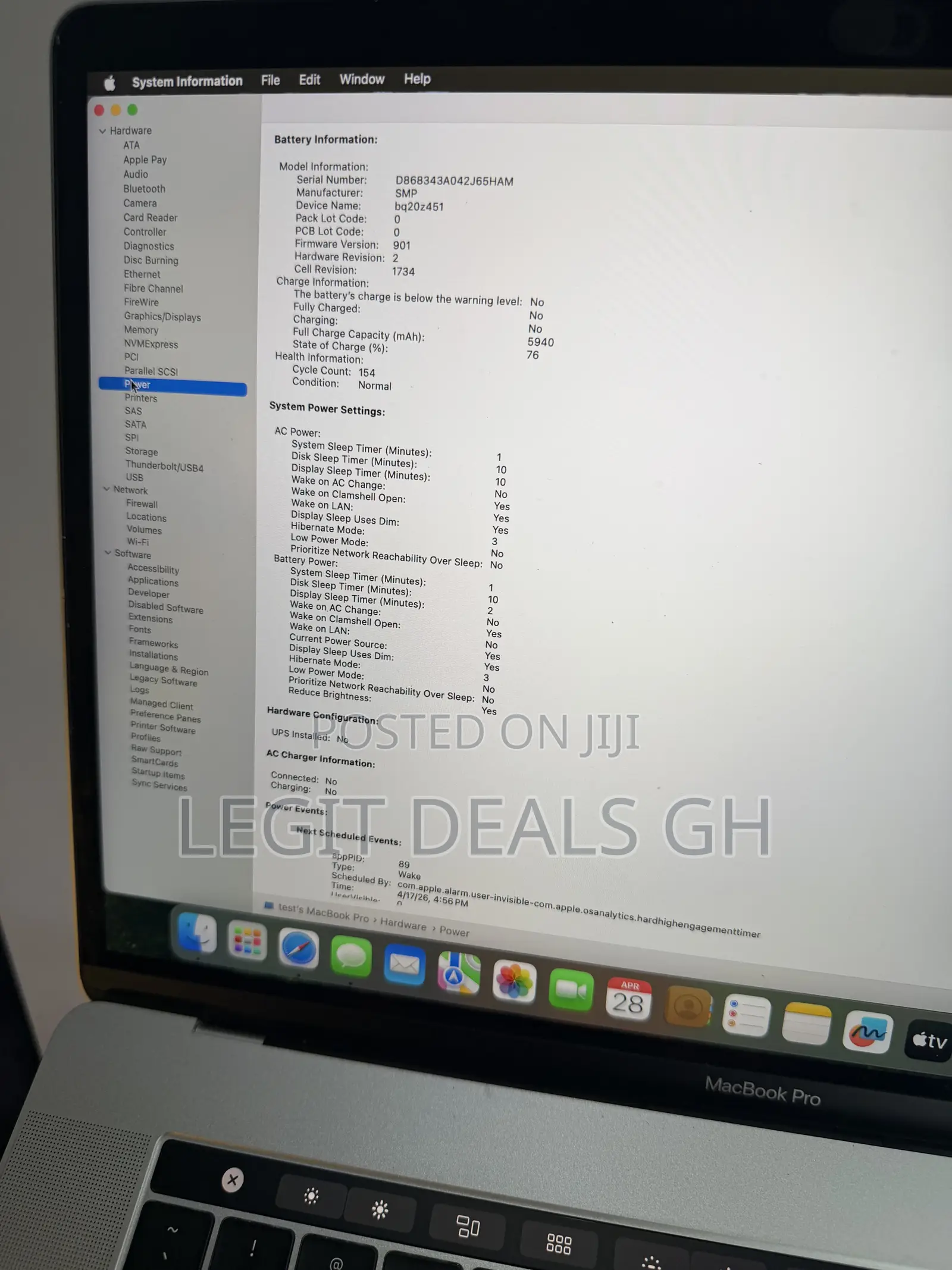 Laptop Apple MacBook Pro 2019 16GB Intel Core i7 SSD 512GB