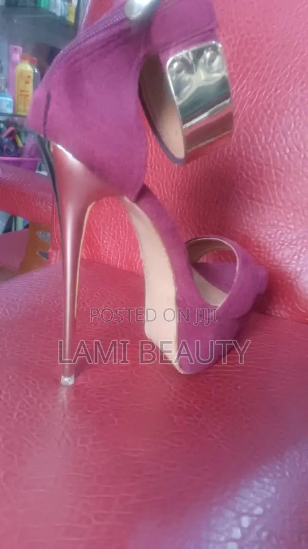 Burgundy Pointy Plat Form Heel