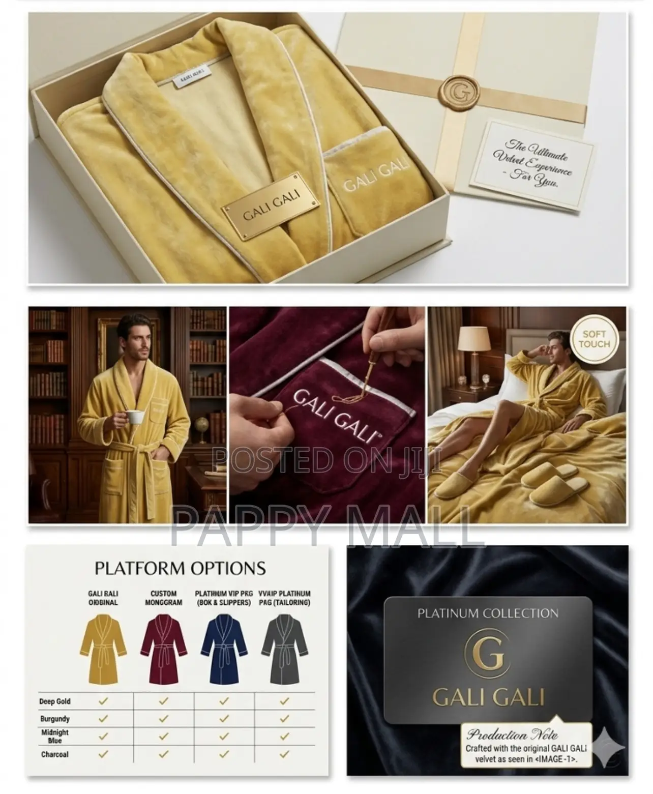 Luxury Soft Touch Velvet Bathrobe - Mustard Yellow