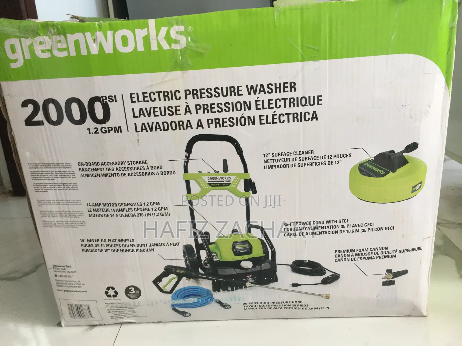 Greenworks 2000 Psi Electric Pressure Washer / Car Washer