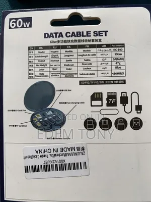 Multifunction Data Cable Set Storage Box 60w Fast Charge Easy Storage
