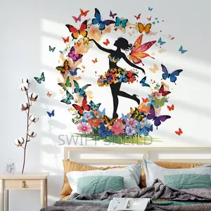 African Girl Butterfly Sticker