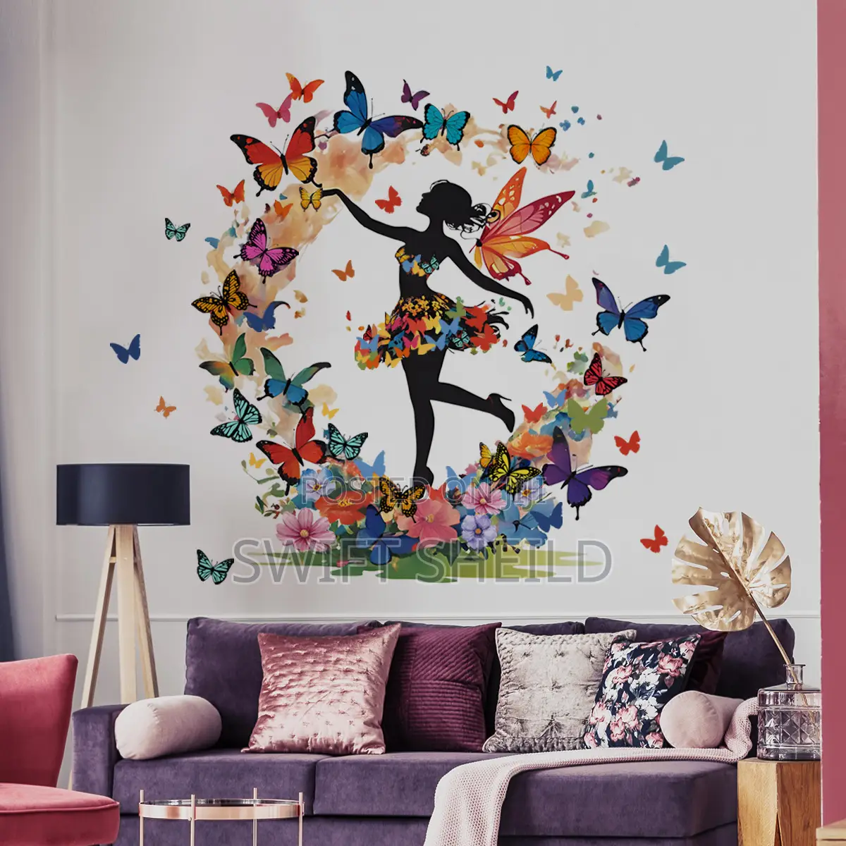 African Girl Butterfly Sticker