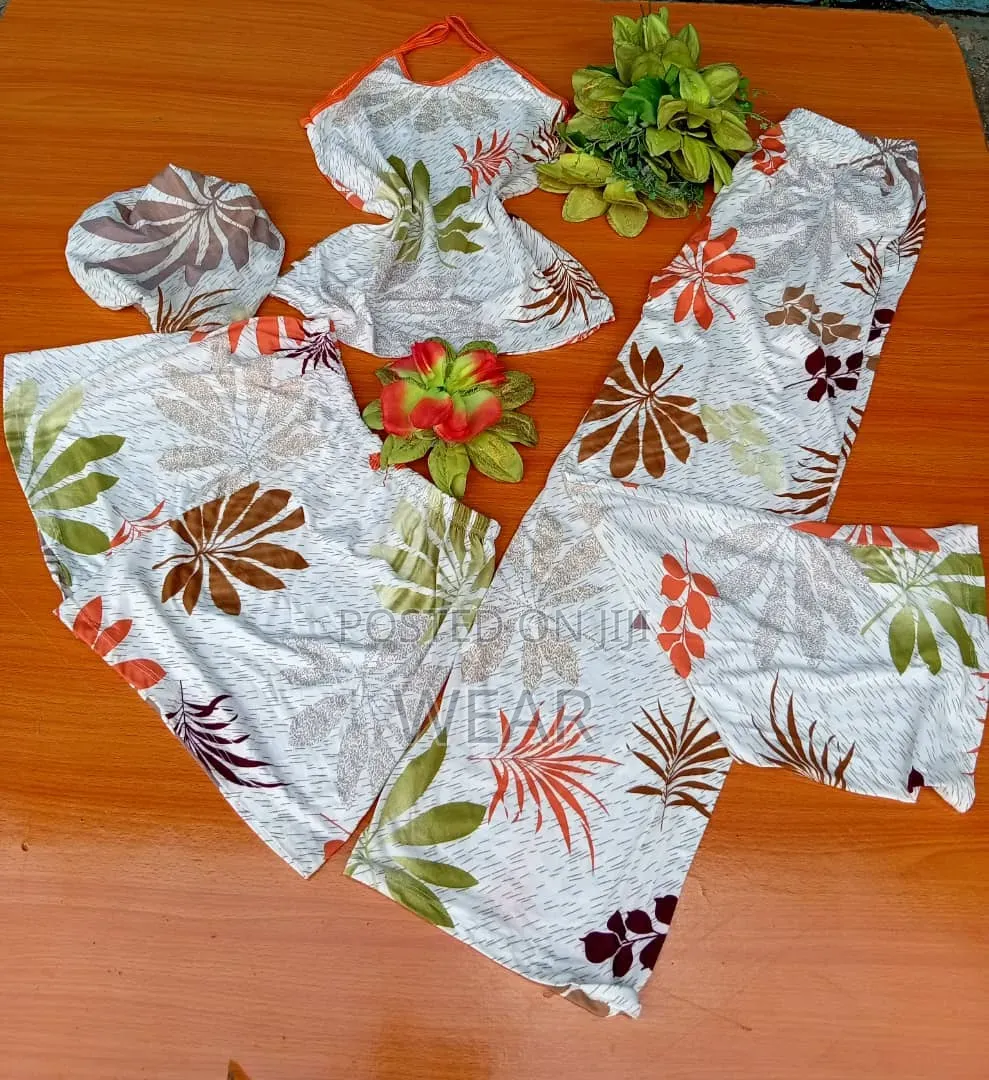 4 in 1 Nightwear
(
Bonnet ,Singlet,Shorts 
Trousers )