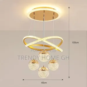 Modern Gold Led Dining Table Chandelier Dimmable Pendant Light