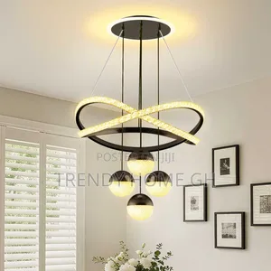 Modern Gold Led Dining Table Chandelier Dimmable Pendant Light