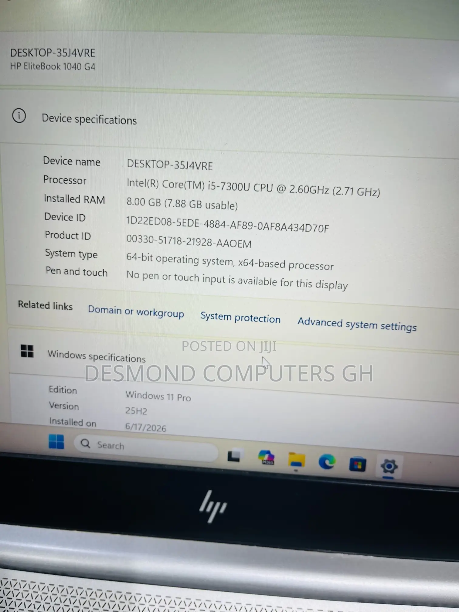 Laptop HP EliteBook 1040 G4 8GB Intel Core i5 SSD 256GB