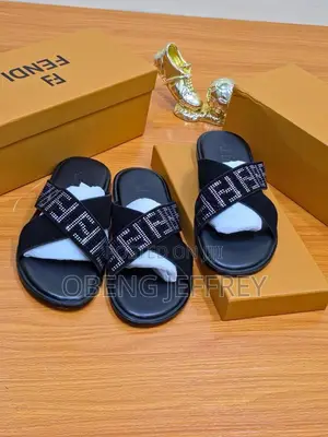 Original Fendi Men’S Crisscrossed Slippers in Varieties