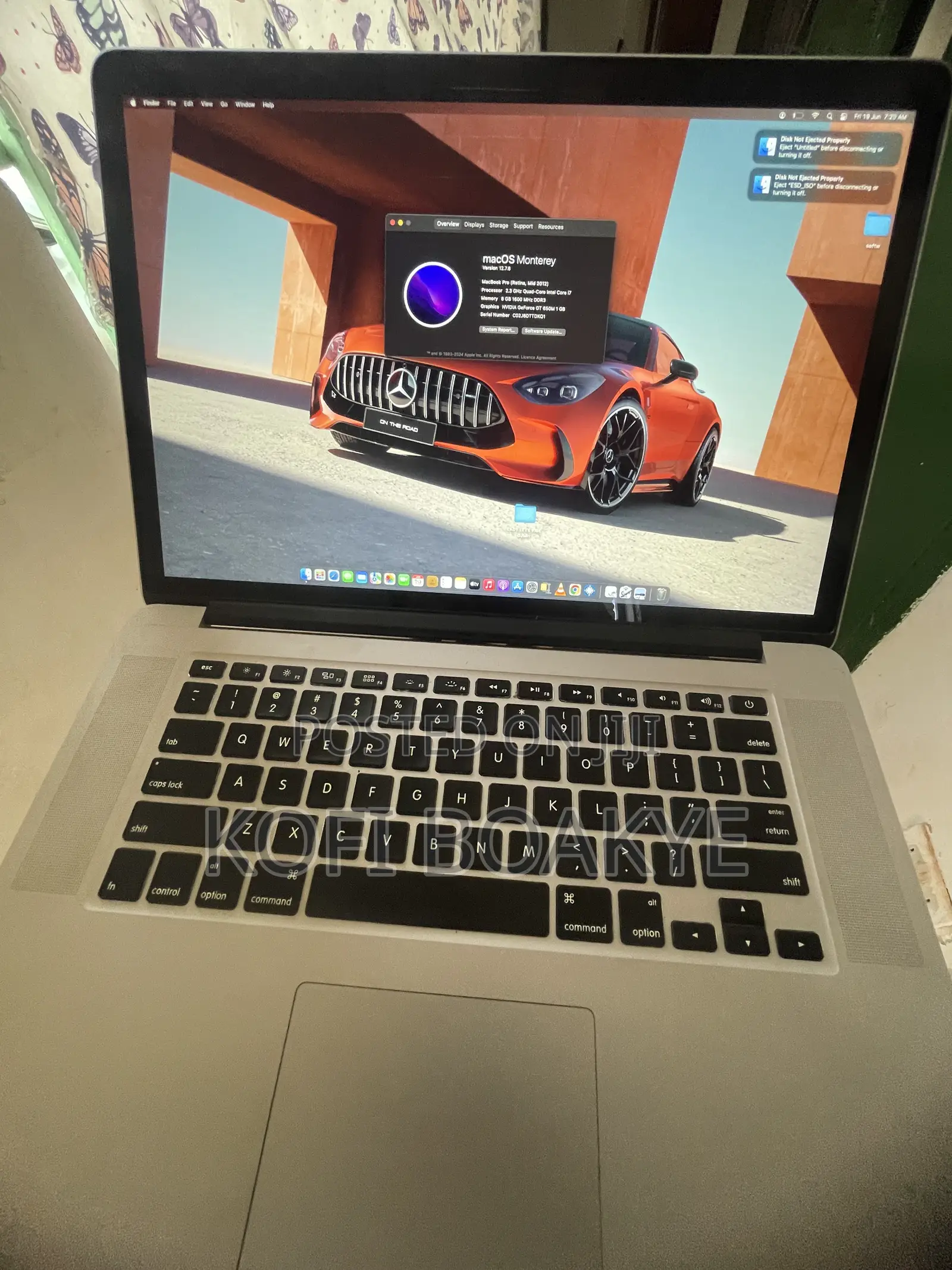 Laptop Apple MacBook 2012 8GB Intel Core i7 SSD 256GB