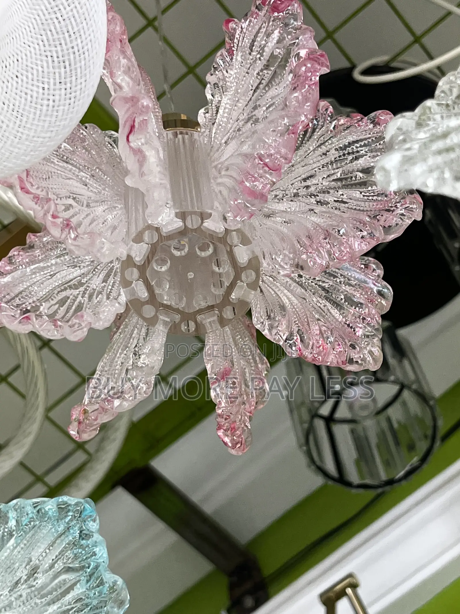 Italian Murano Glass Flower Petal Chandelier.