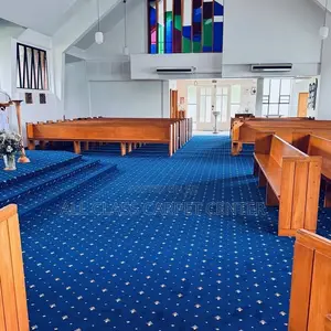 Heavy and Thick Quality Blue With Design Woolen Carpet for Church