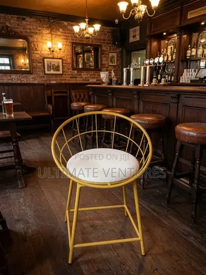 Modern Wireframe Bar Stool With White Cushion Perfect for Pubs Cafes