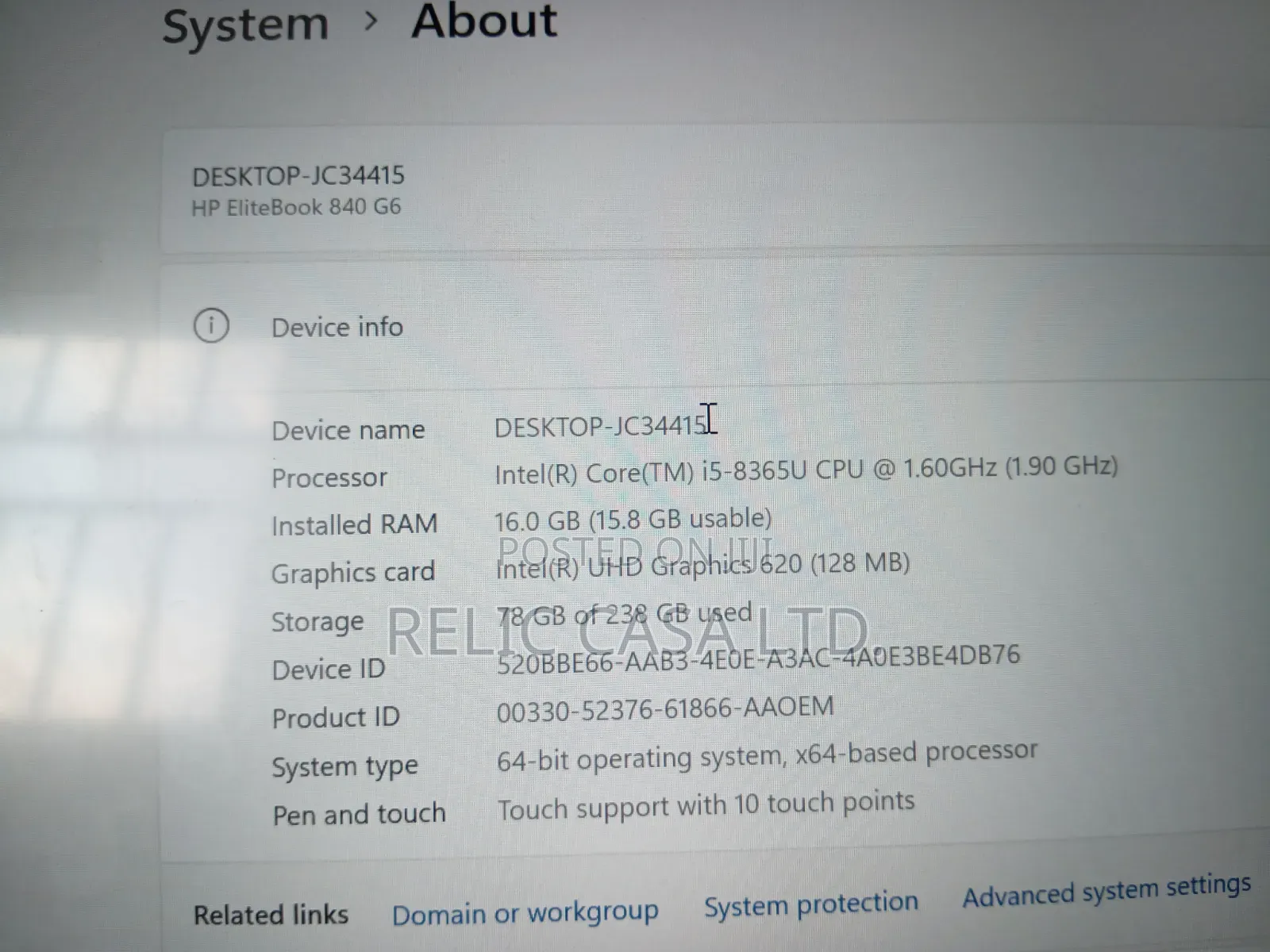 Laptop HP EliteBook 840 G6 16GB Intel Core i5 SSD 256GB