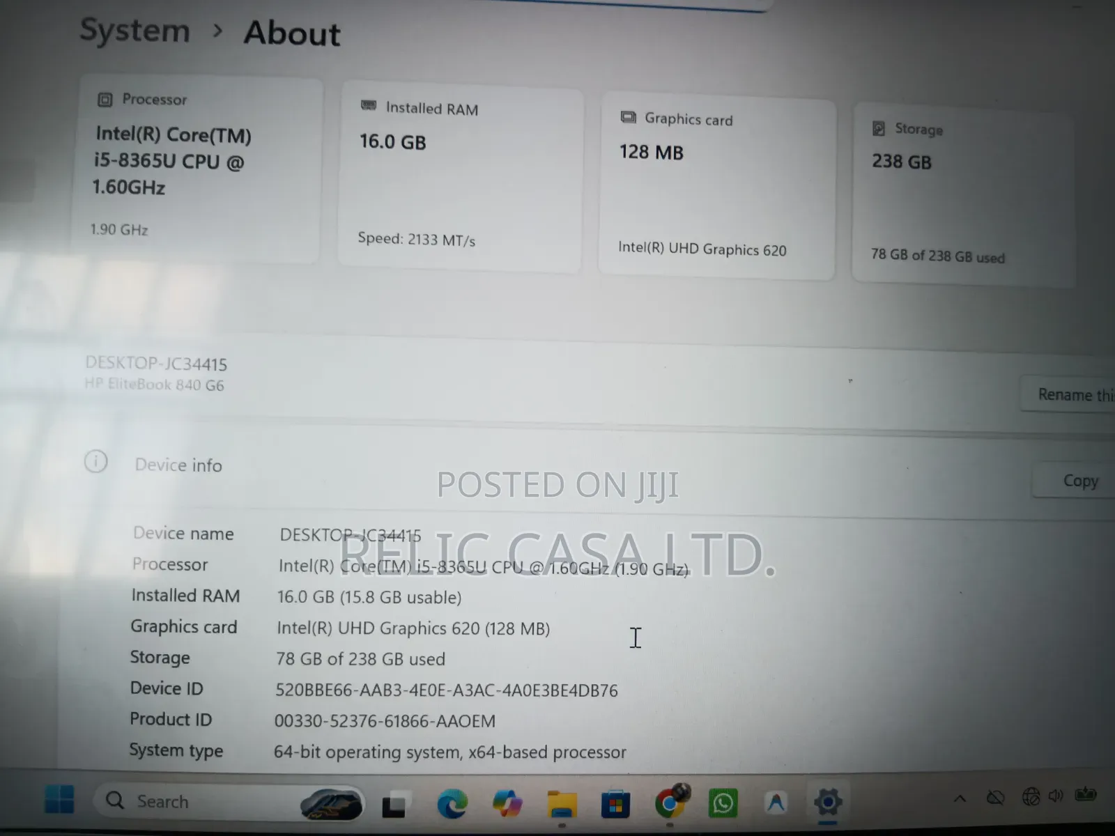 Laptop HP EliteBook 840 G6 16GB Intel Core i5 SSD 256GB