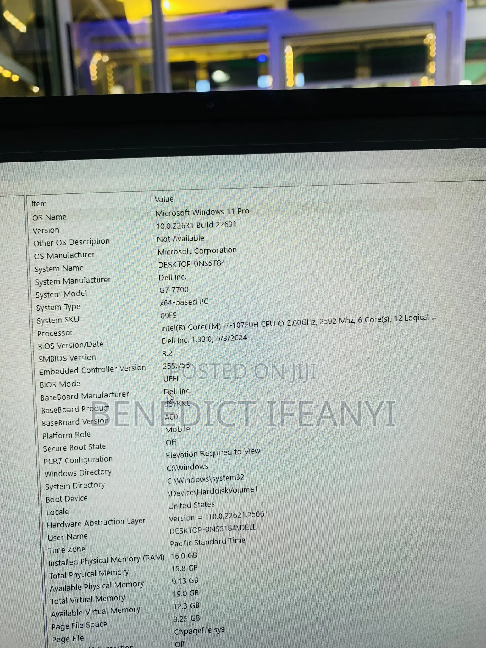 Laptop Dell G7 15 7590 16GB Intel Core i7 SSD 512GB