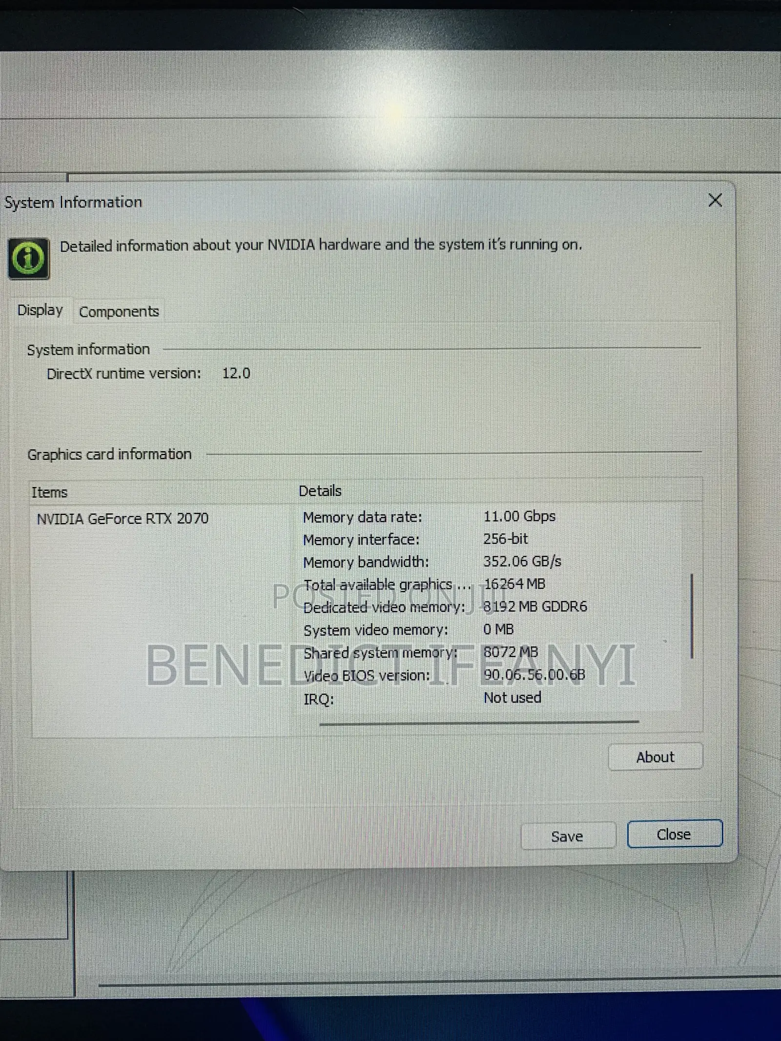 Laptop Dell G7 15 7590 16GB Intel Core i7 SSD 512GB