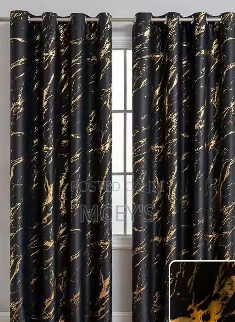 Gray Curtains With Design