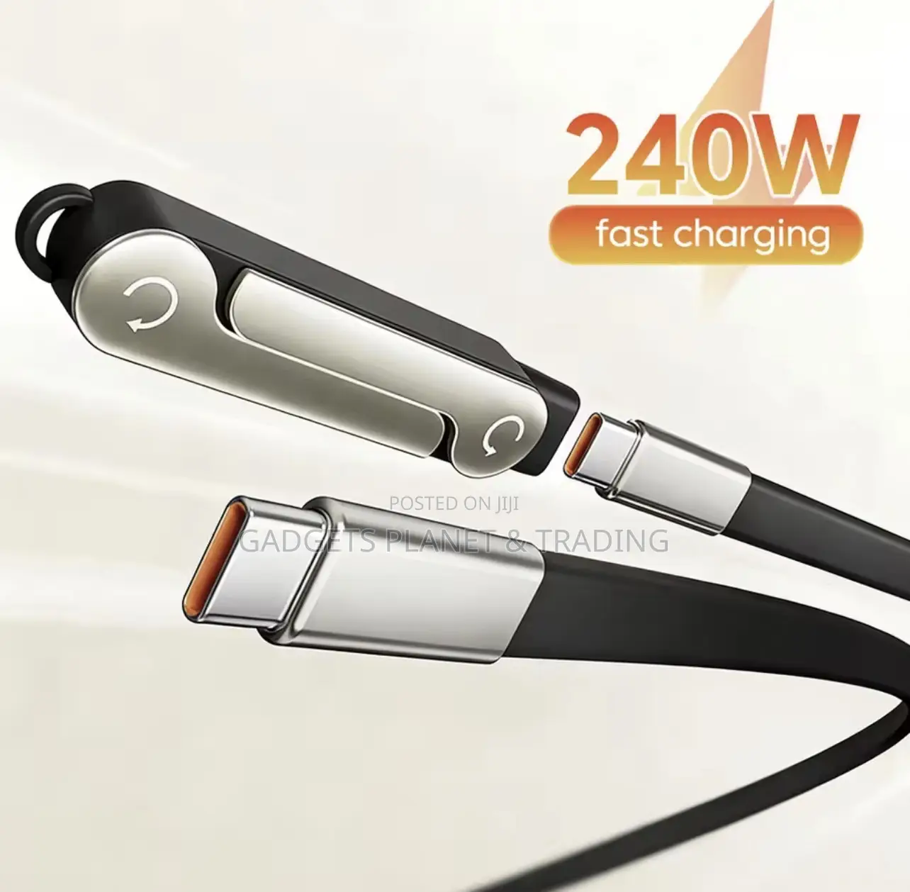 240w Fast Charging Usb C to Type C Cable With Detachable Phone Stand