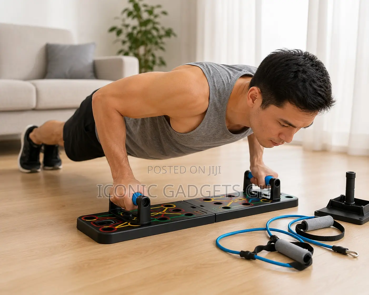 Foldable Push-Up Board – 3 in 1 Exercise Set