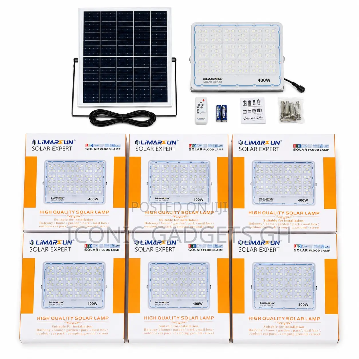 400w Solar Flood Light With Solar Panel Remote Control