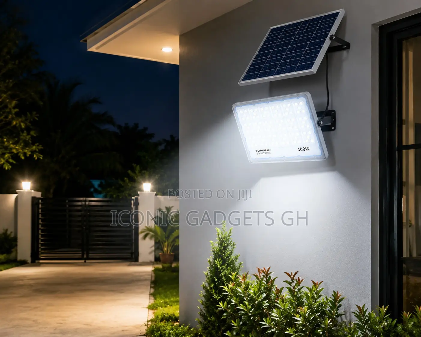 400w Solar Flood Light With Solar Panel Remote Control