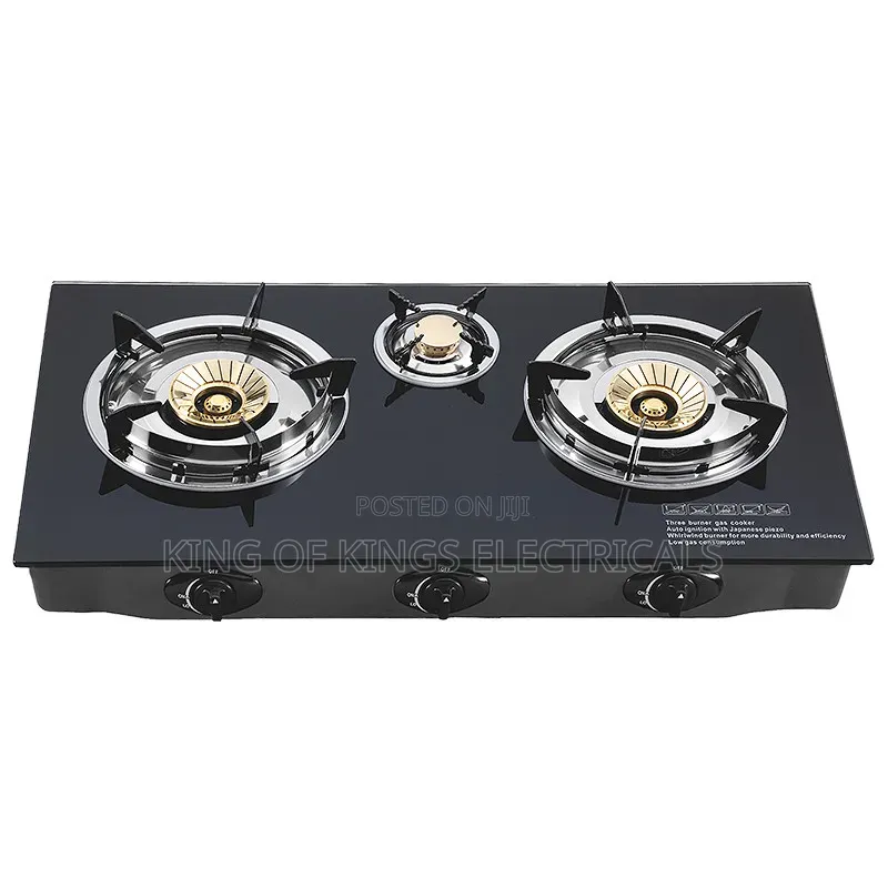 Happy Home Glass Gas Stove - Black