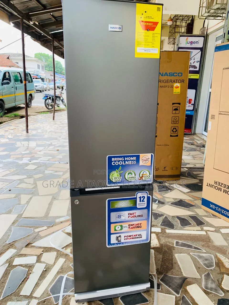 Silver Color Nasco 170l Bottom Mount Refrigerator