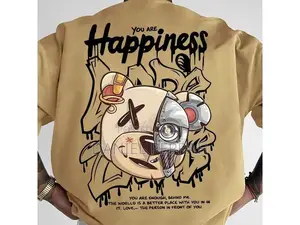Men’S Oversized Graphic T-Shirt – Bear Print Streetwear