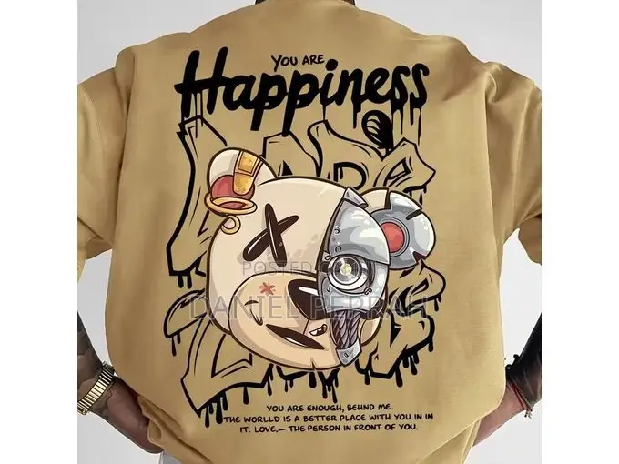 Men’S Oversized Graphic T-Shirt – Bear Print Streetwear