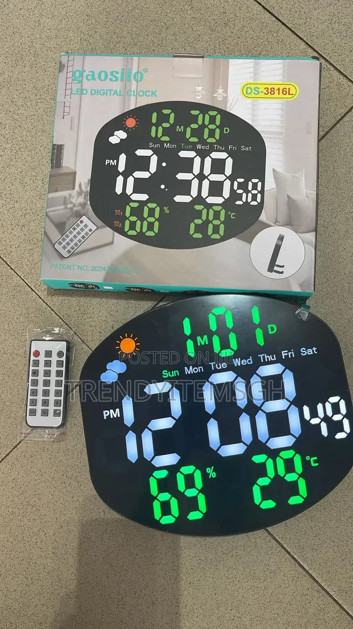Wall Mounted Led Digital Clock With Remote Control