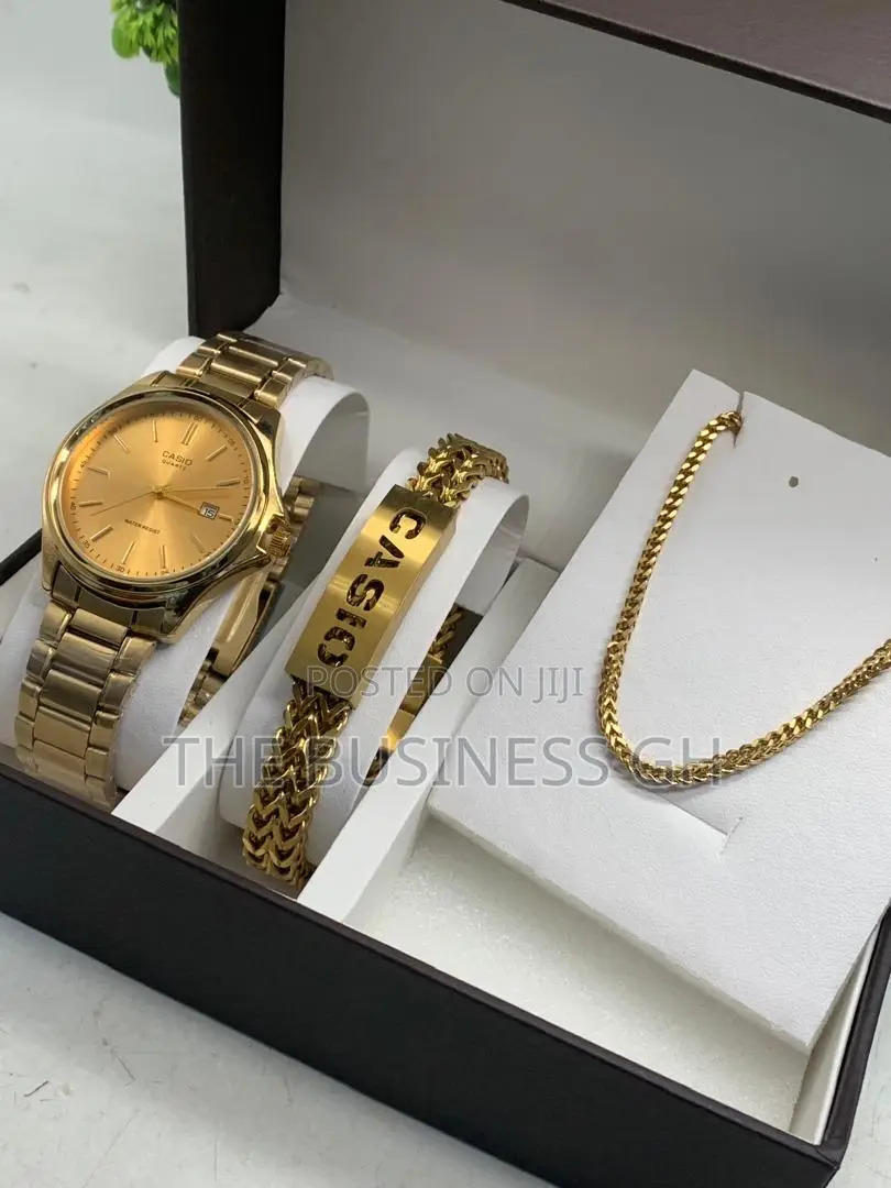 New Jewelry Set For Men (Watch, Bracelet Necklace)
