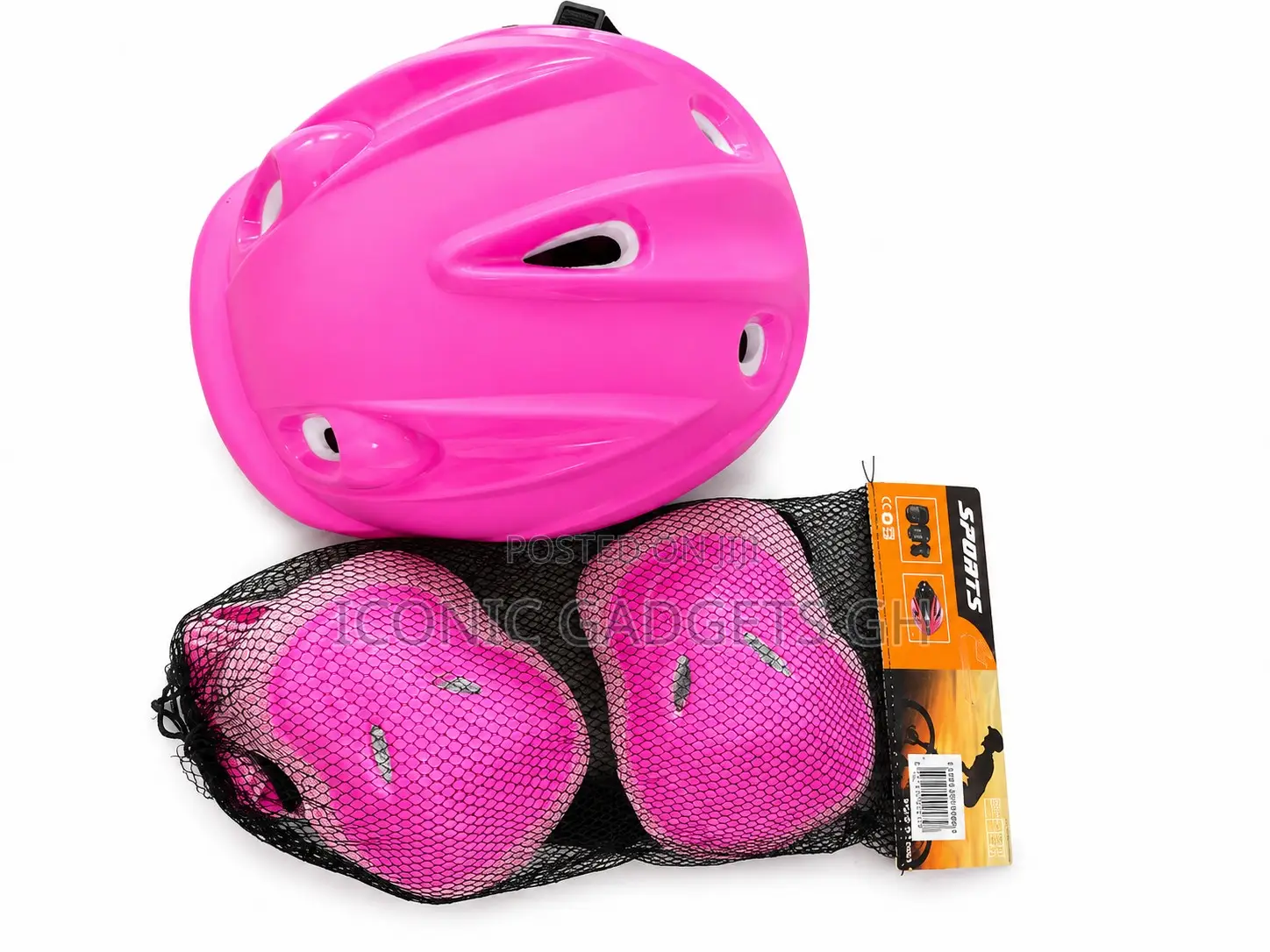 Kids Sports Safety Gear Set – Pink Helmet & Pads