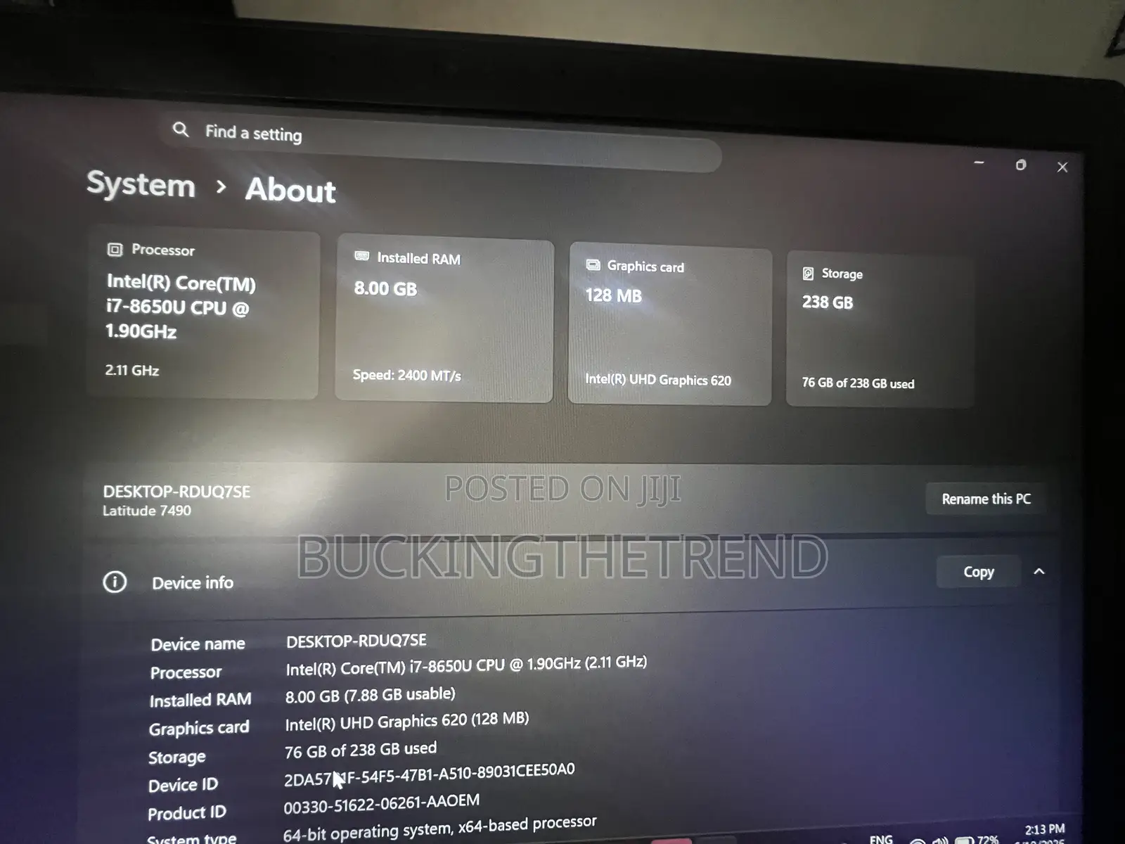 Laptop Dell Latitude 7490 8GB Intel Core i7 SSHD+SSD 256GB
