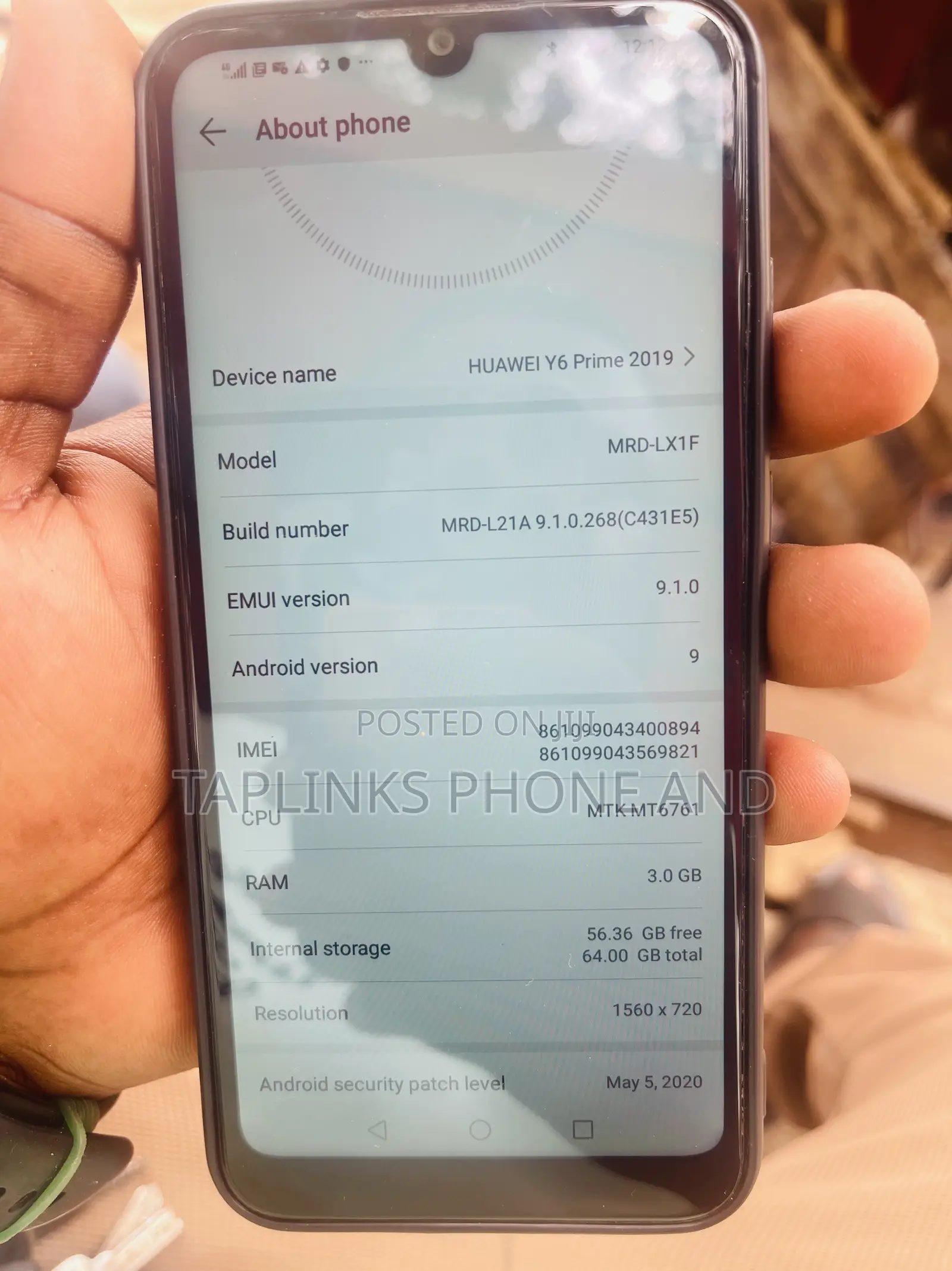 New Huawei Y6 2019 32 GB Blue