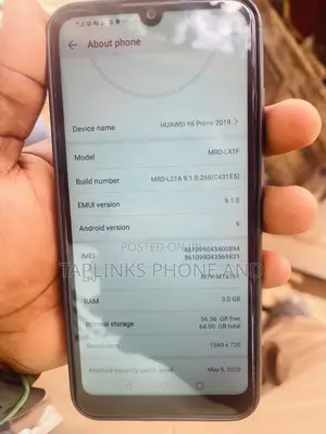 New Huawei Y6 2019 32 GB Blue