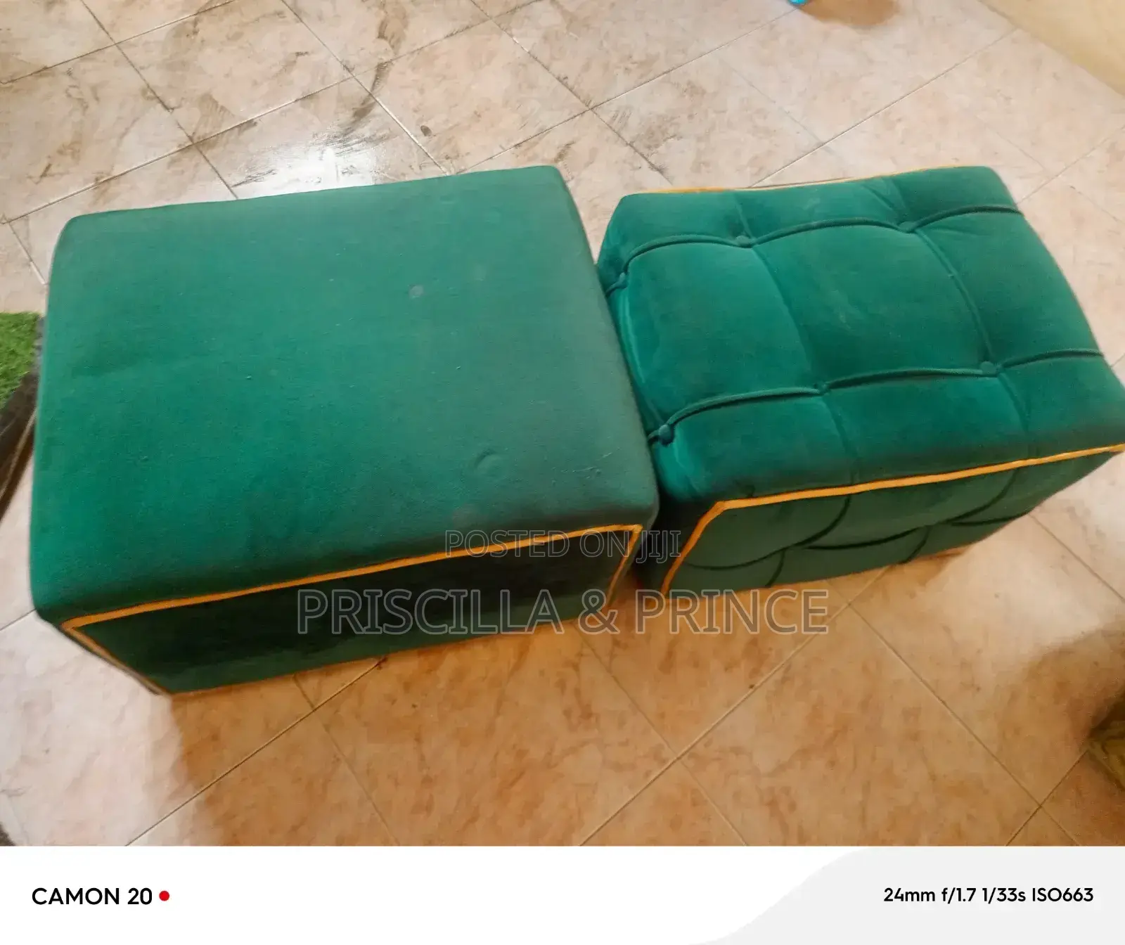 Tufted Velvet Stool