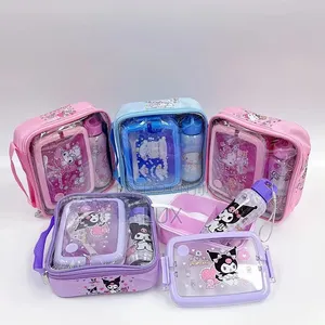 Kids Cartoon Lunch Bag Set – Lunch Box, Water Bottle Carry Bag