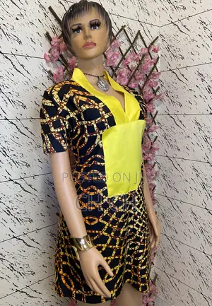 Beautiful Yellow Multicolored Ankara African Print Designed Bubu Dress