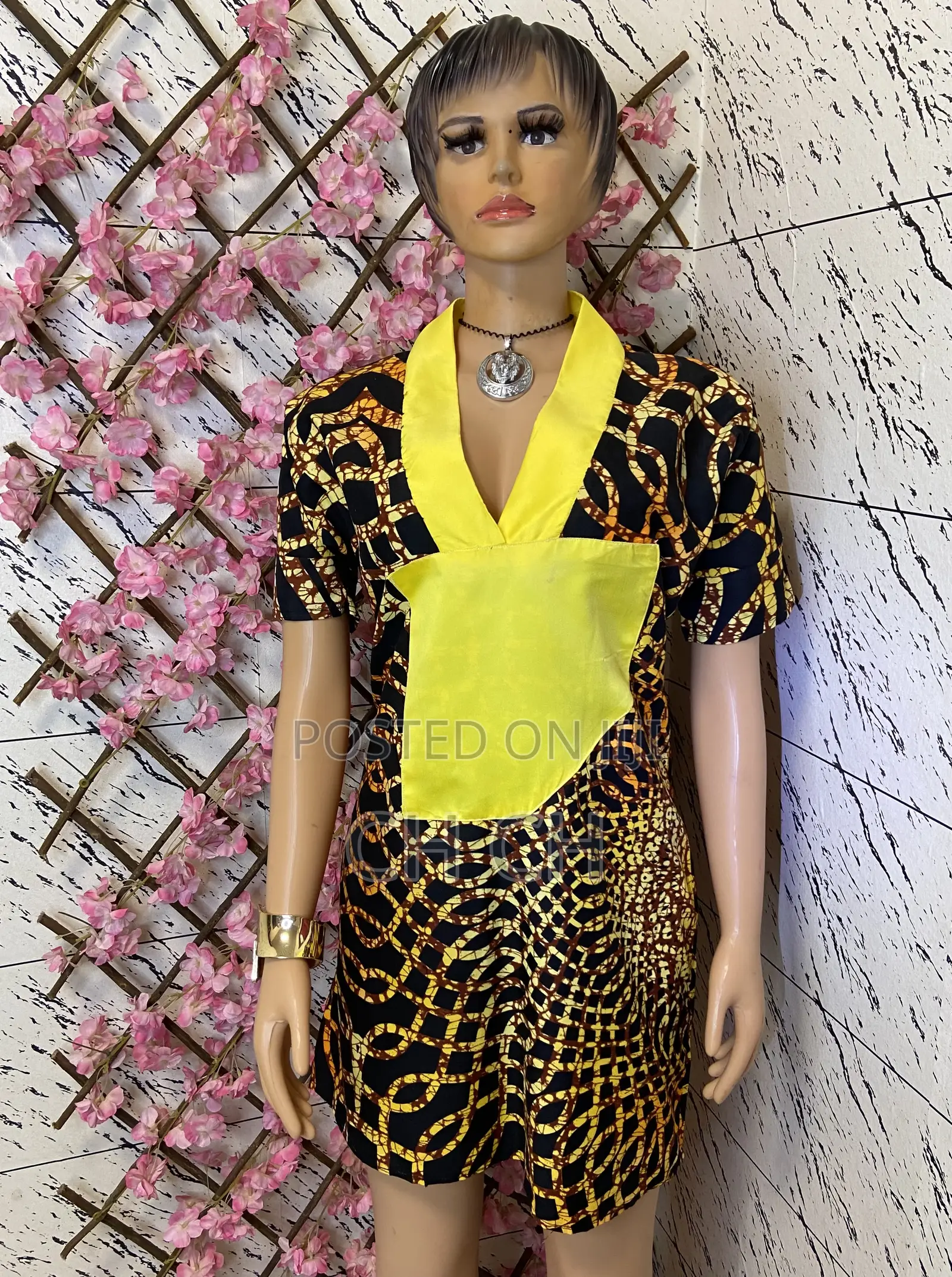 Beautiful Yellow Multicolored Ankara African Print Designed Bubu Dress