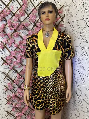 Beautiful Yellow Multicolored Ankara African Print Designed Bubu Dress