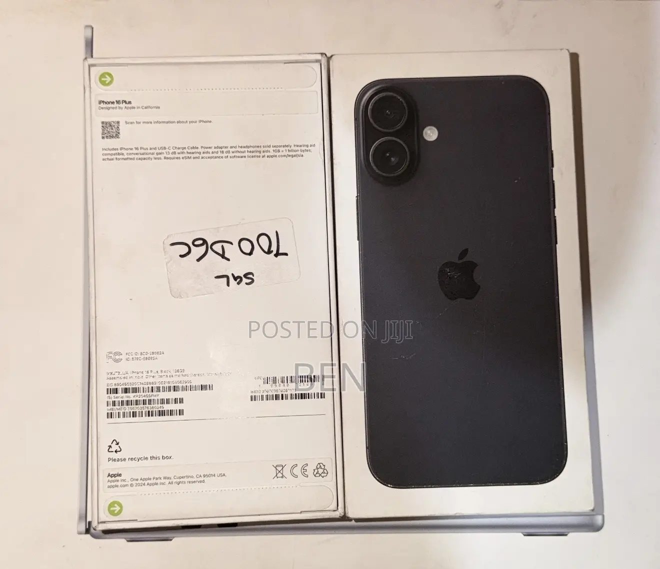 New Apple iPhone 16 Plus 128 GB Black