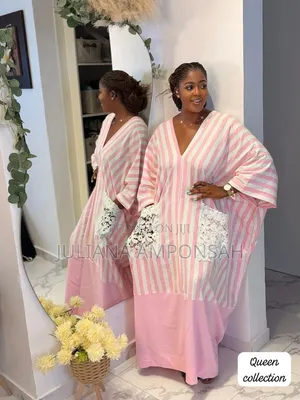 Pink Striped Party Dress Size M- Tamale