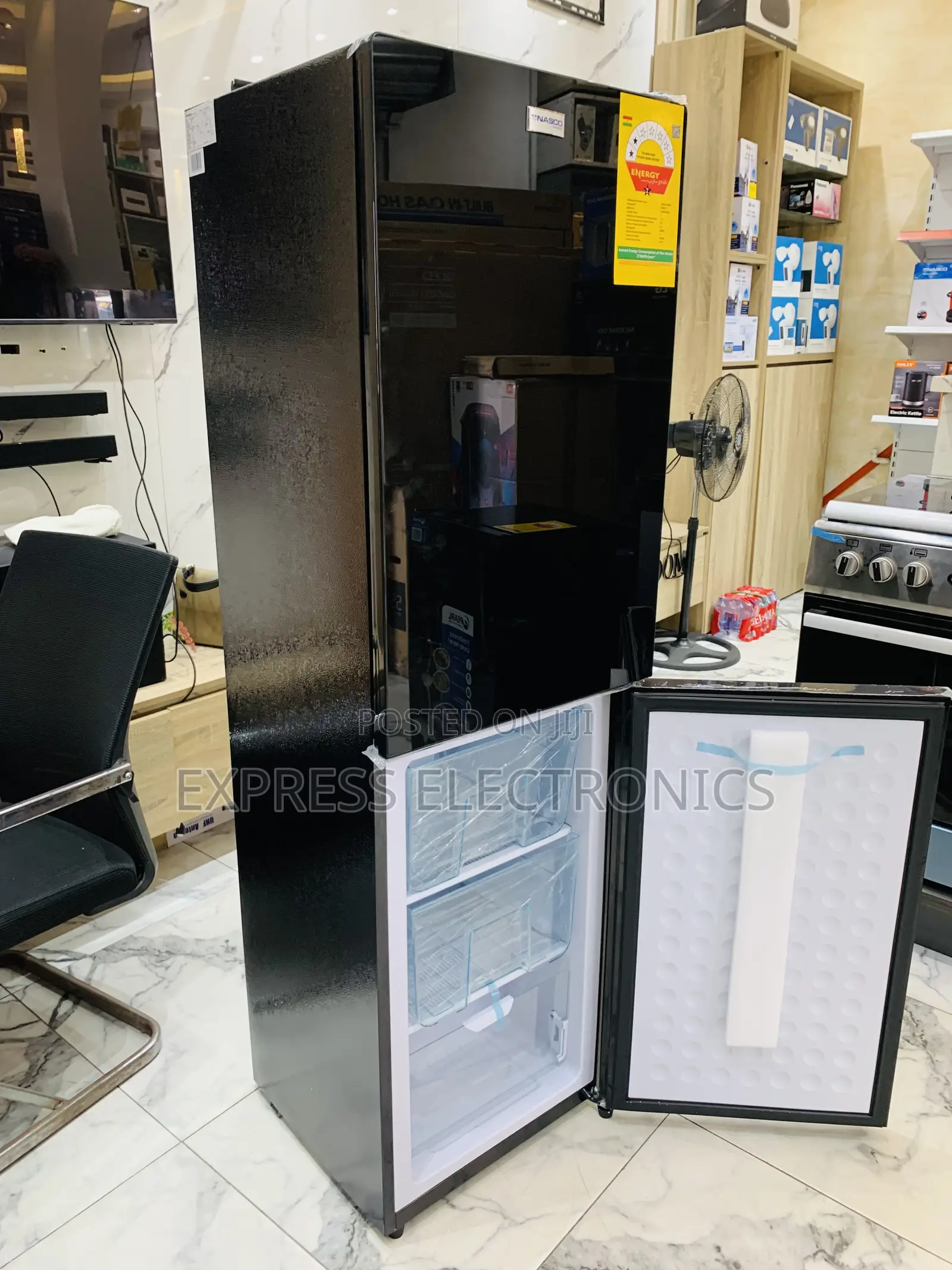 Very Cool Price Double Door 196l Fridge Nasco Black