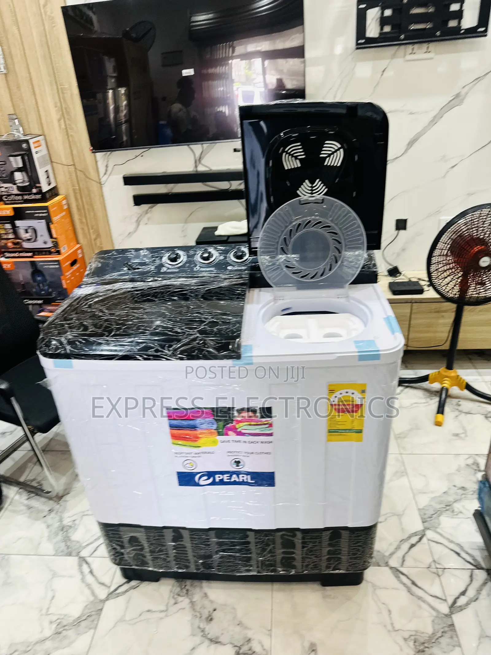 Long Lasting Sleek Wm Topload Twin Tub Semi Automatic 18kg Pearl