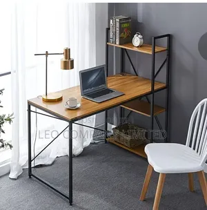 Office Computer Desk With Shelves – Study Work Desk- 120 Cm