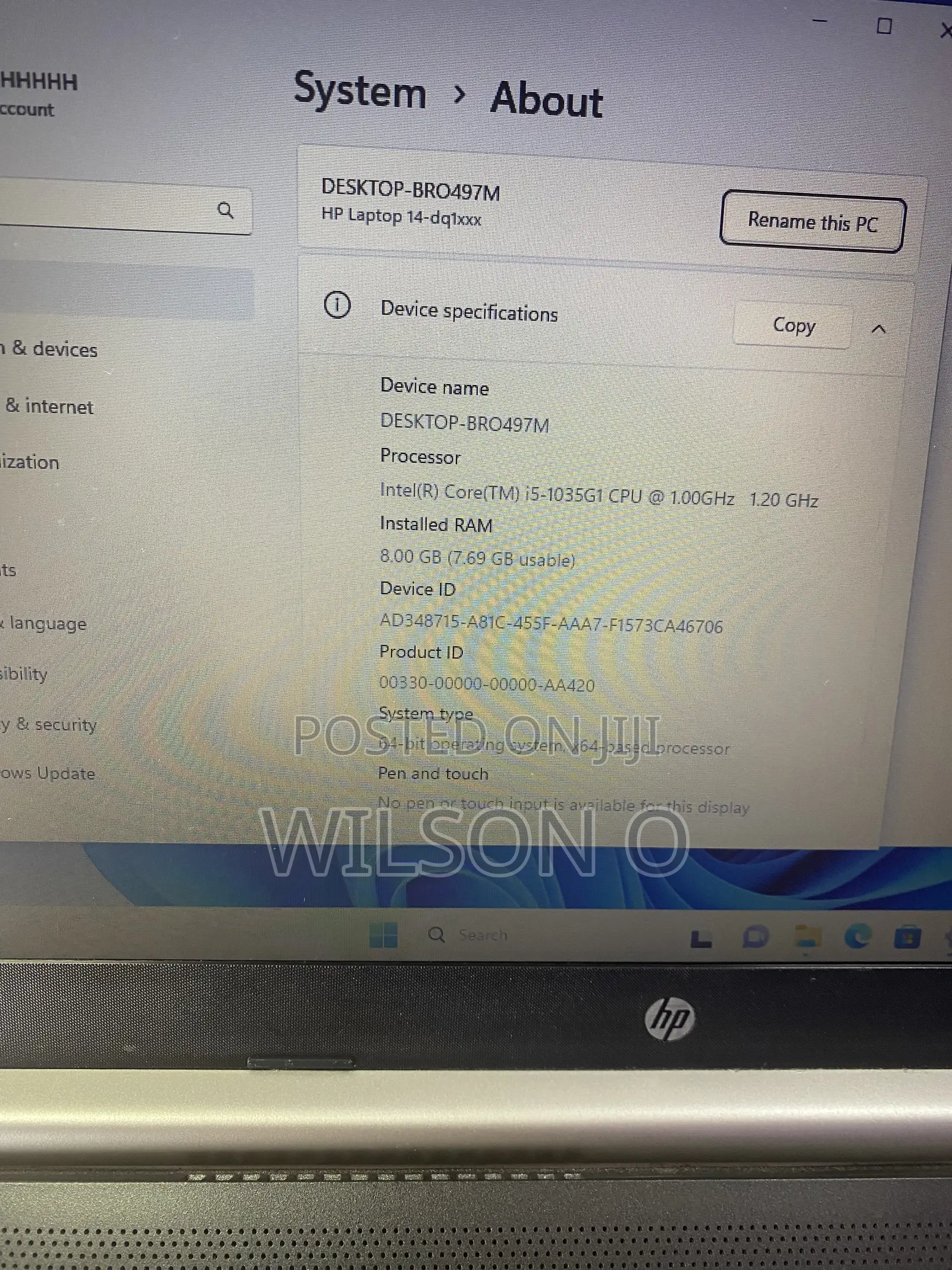 Laptop HP 14-dq1025cl 8GB Intel Core i5 SSD 256GB