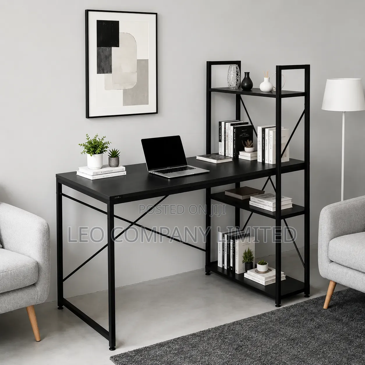 Office Computer Desk With Shelves – Study Work Desk- 120 Cm