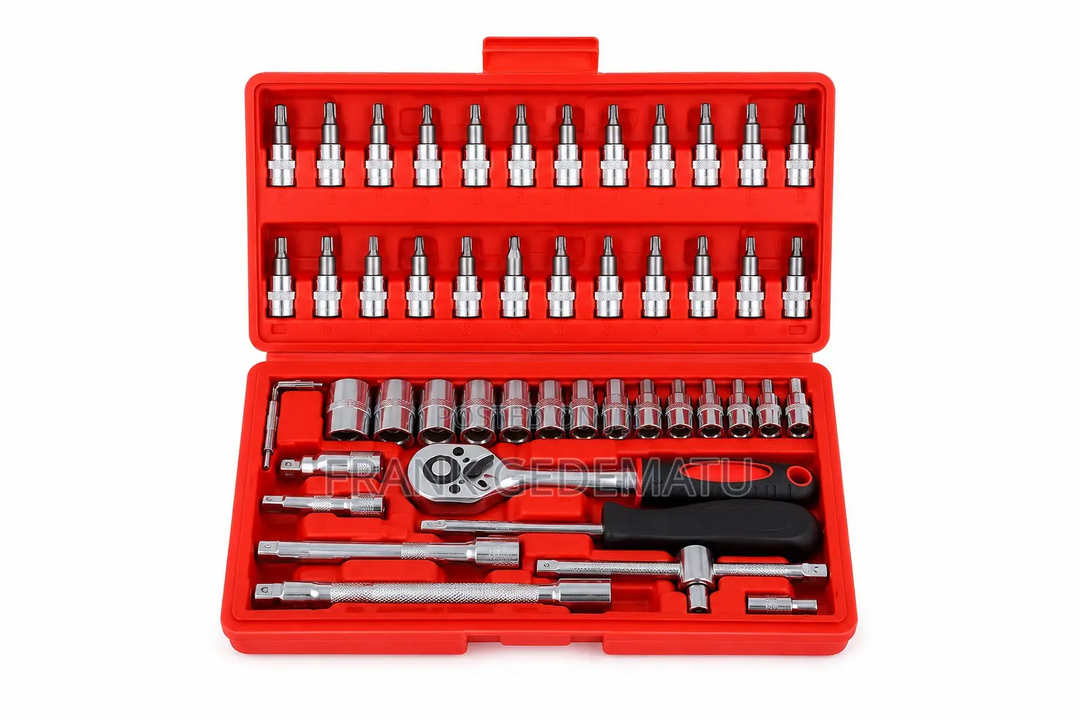 Professional 46pcs Ratchet Socket Wrench Set With Carry Case